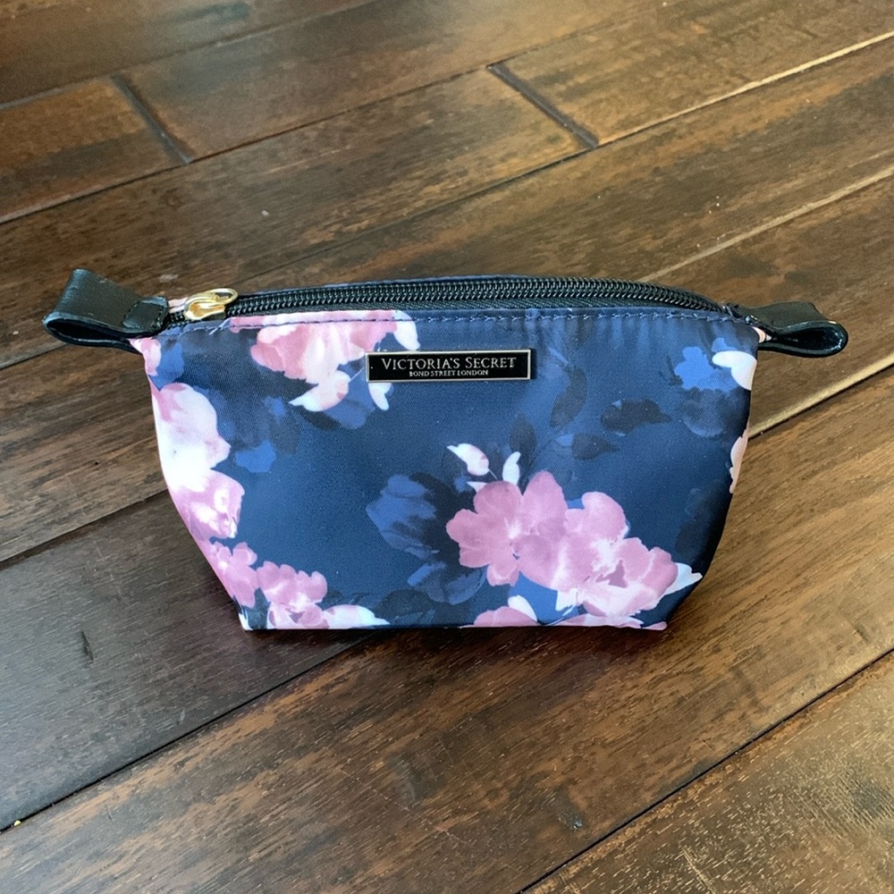 Victoria’s Secret Bond Street London floral zip pouch in blue and pink